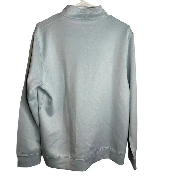 Hickey Freeman Quarter Zip Pullover Size Medium Blue Striped Golf Athleisure - Picture 2 of 6